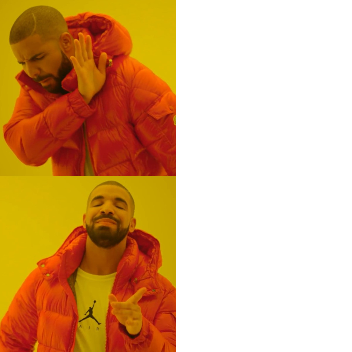 Drake Hotline Bling meme about Skin at Peace