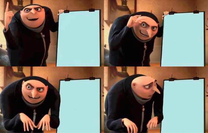 Gru's Plan meme about Skin at Peace