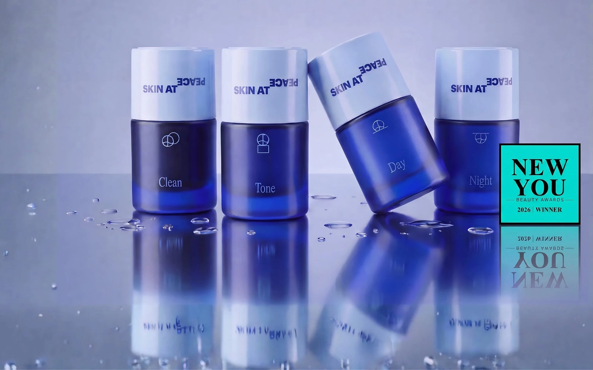 Skin At Peace Full System — Clean, Tone, Day and Night bottles, made fresh weekly